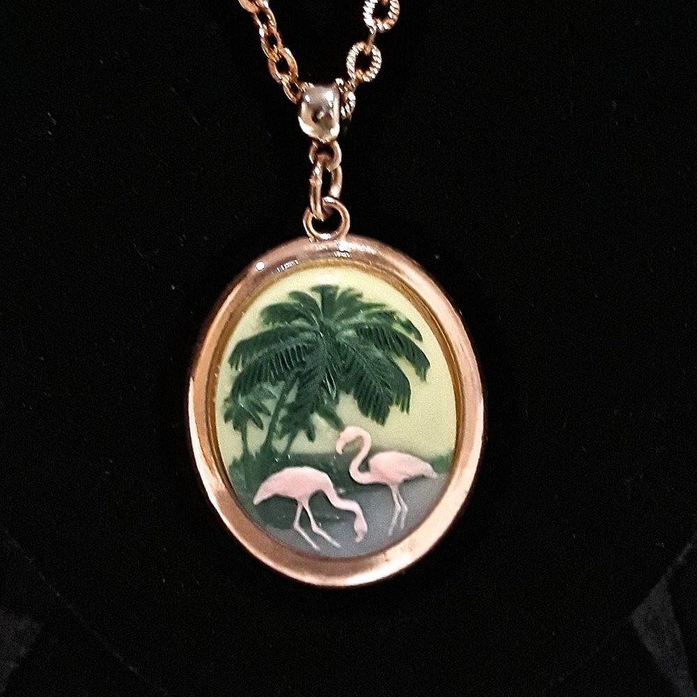 🌴Retro/Boho Pink Flamingo Necklace